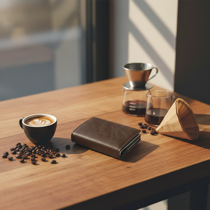 Mockup café con elementos de café